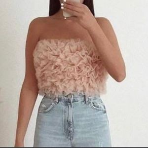 ZARA Knit Camisole with Tulle